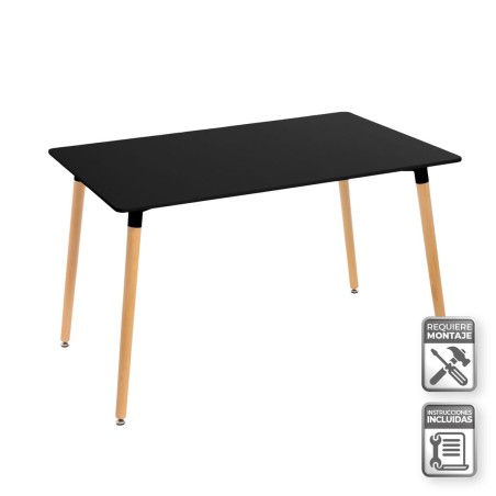 Table Black Natural 120 x 80 x 75 cm