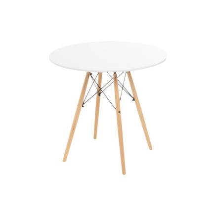 Table White Natural 80 x 80 x 74 cm