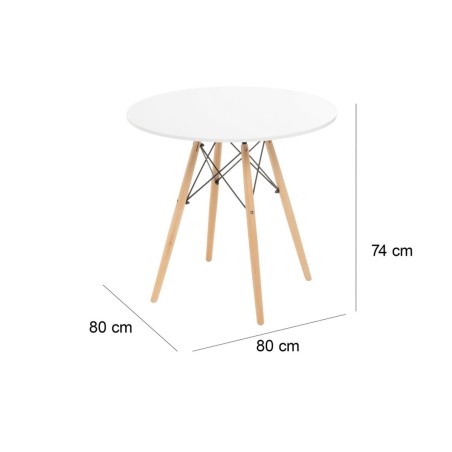 Tavolo Bianco Naturale 80 x 80 x 74 cm
