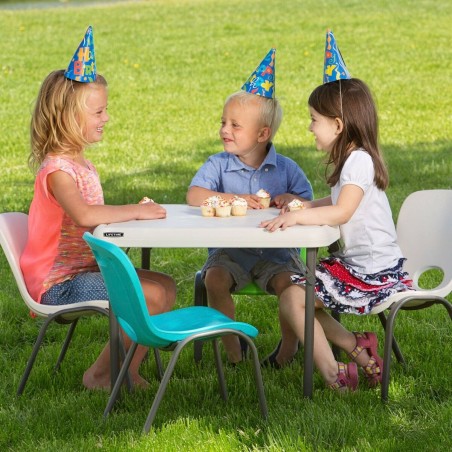 Tavolo per Bambini Lifetime Bianco Pieghevole 61 x 53,5 x 61 cm Acciai