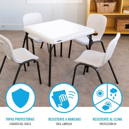 Table pour enfant Lifetime Blanc Pliable 61 x 53,5 x 61 cm Acier Plast