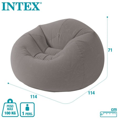 Poltrona Gonfiabile Intex Grigio 107 x 69 x 104 cm 114 x 71 x 114 cm (