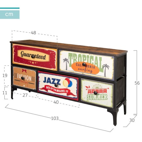 Ladenkast Max Home Vintage 103 x 56 x 30 cm