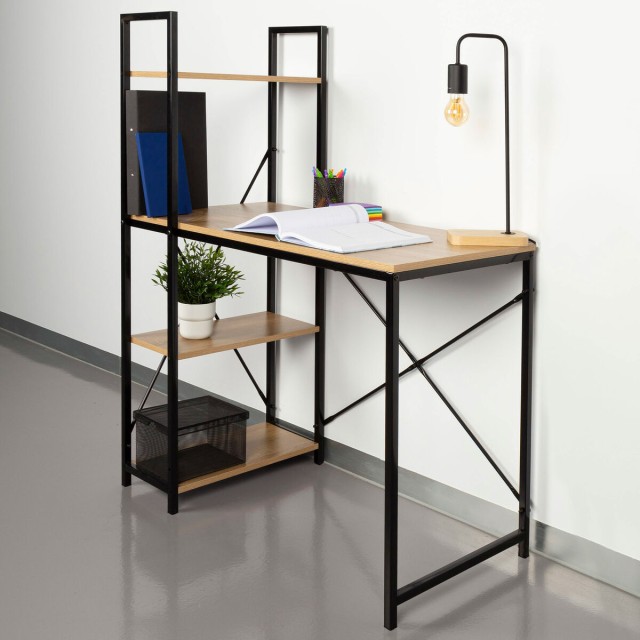 Desk with Shelf Max Home Steel Melamin Particleboard 120 x 12 x 64 cm