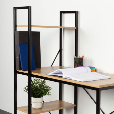 Mesa de Escritorio con Estantería Max Home Acero Melamina Aglomerado