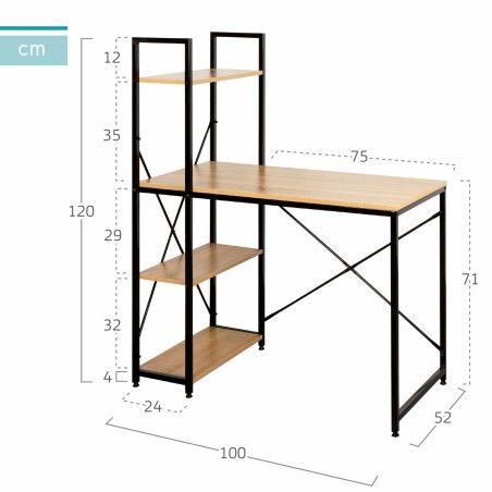 Scrivania con scaffale Max Home Acciaio Melammina Truciolare 100 x 120