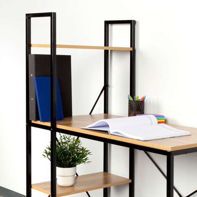 Mesa de Escritorio con Estantería Max Home Acero Melamina Aglomerado