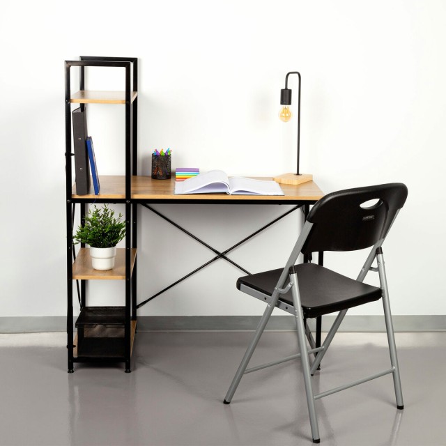 Desk with Shelf Max Home Steel Melamin Particleboard 100 x 120 x 52 cm