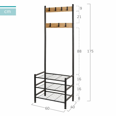Garderobe mit Einlegeboden Max Home Stahl Melamine Spanplatte Minimali