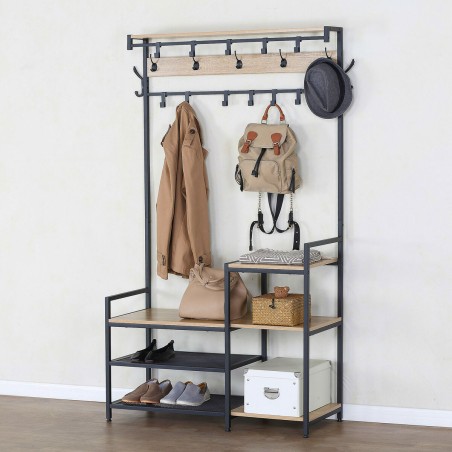 Appendiabiti con ripiano Max Home Acciaio Melammina Truciolare Minimal