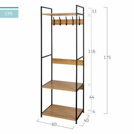 Garderobe mit Einlegeboden Max Home Stahl Melamine Spanplatte Minimali
