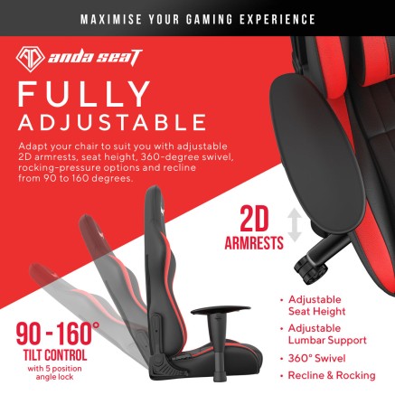 Gaming Chair AndaSeat Jungle Black Red 2