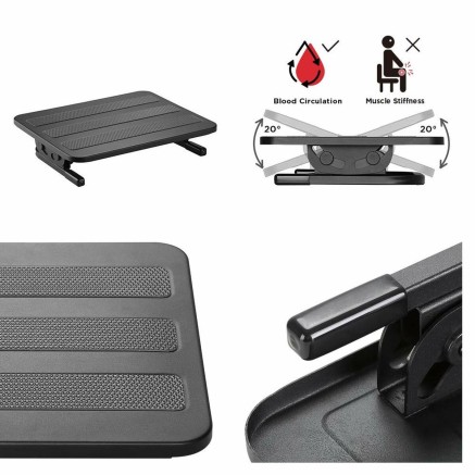 Footrest MacLean MC-831 Black 30 cm 2