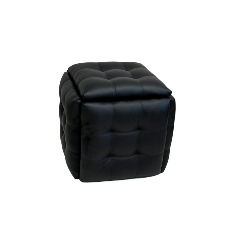 Set of stools GO GIFT Transformer Black Leather Steel 50 x 50 x 50 cm