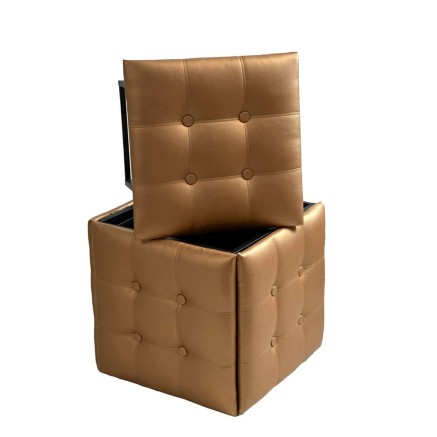 Set di sgabelli GO GIFT Transformer Cammello Pelle Acciaio 50 x 50 x 5