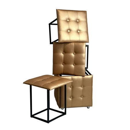 Stuhl-Set GO GIFT Transformer Camel Haut Stahl 50 x 50 x 50 cm Puff 5