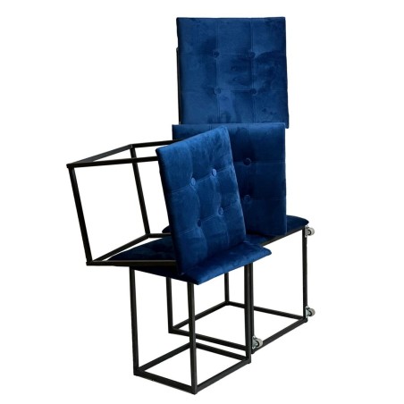 Juego de taburetes GO GIFT Transformer Granate Terciopelo Acero 50 x 5
