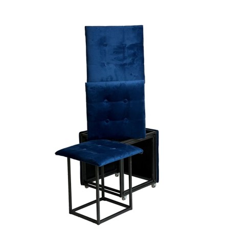 Set of stools GO GIFT Transformer Maroon Velvet Steel 50 x 50 x 50 cm