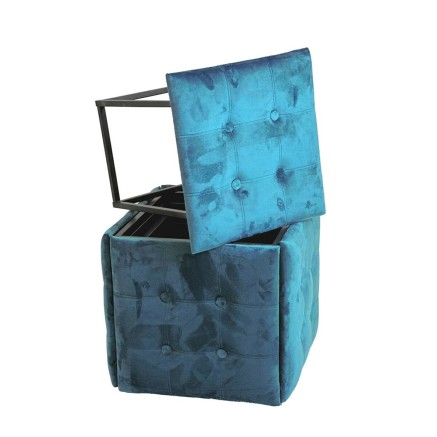 Jeu de tabourets GO GIFT Transformer Bleu Velours Acier 50 x 50 x 50 c