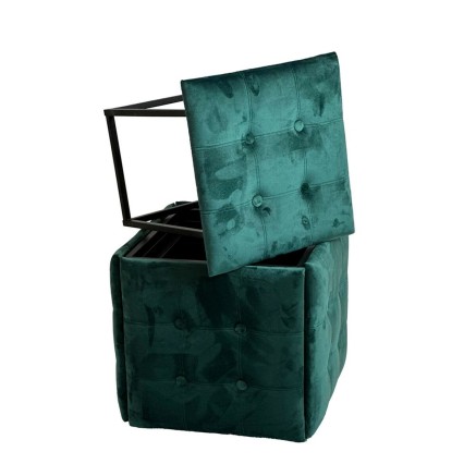 Stuhl-Set GO GIFT Transformer Dunkelgrün Samt Stahl 50 x 50 x 50 cm P