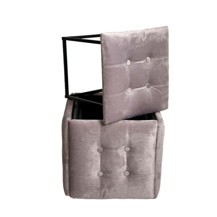 Stuhl-Set GO GIFT Transformer Rosa Samt Stahl 50 x 50 x 50 cm Puff 5 i