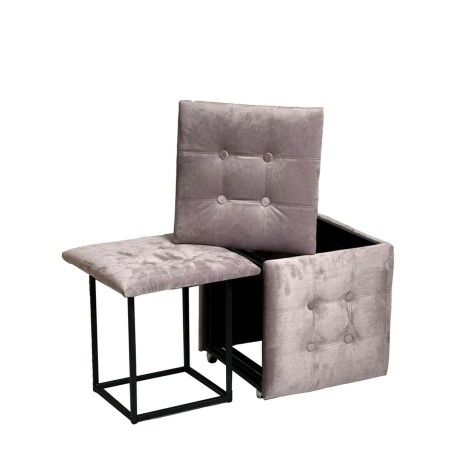 Juego de taburetes GO GIFT Transformer Rosa Terciopelo Acero 50 x 50 x