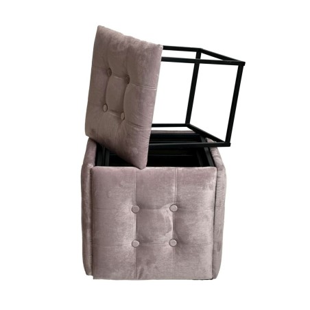 Juego de taburetes GO GIFT Transformer Rosa Terciopelo Acero 50 x 50 x