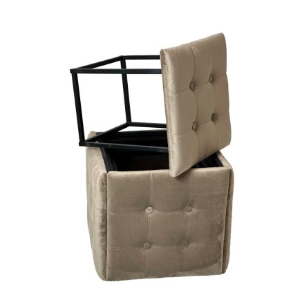 Set di sgabelli GO GIFT Transformer Capuccino Velluto Acciaio 50 x 50