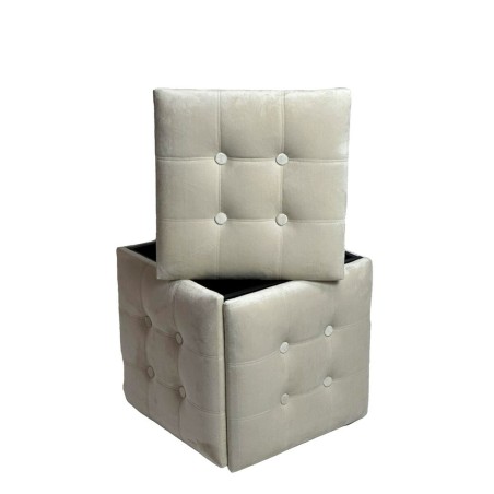 Juego de taburetes GO GIFT Transformer Crema Terciopelo Acero 50 x 50