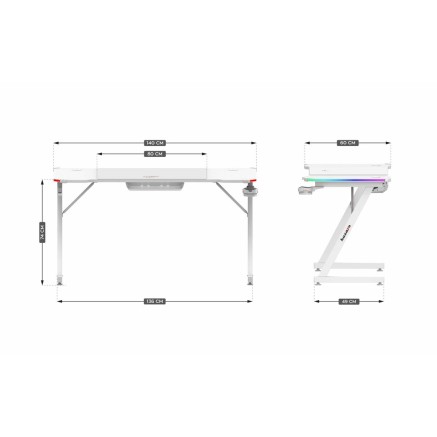Bureau Huzaro HZ-Hero 3.3 White RGB Blanc 2