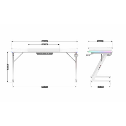 Schreibtisch Huzaro HZ-Hero 4.8 RGB White Weiß 2