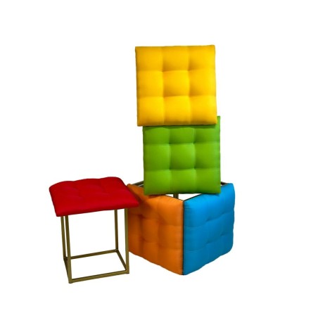 Jeu de tabourets GO GIFT Transformer Multicouleur Cuir Acier 50 x 50 x