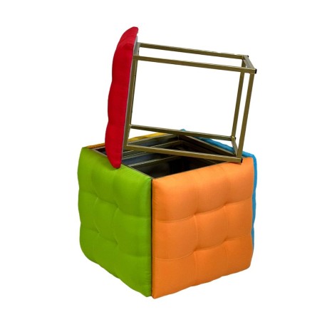 Jeu de tabourets GO GIFT Transformer Multicouleur Cuir Acier 50 x 50 x