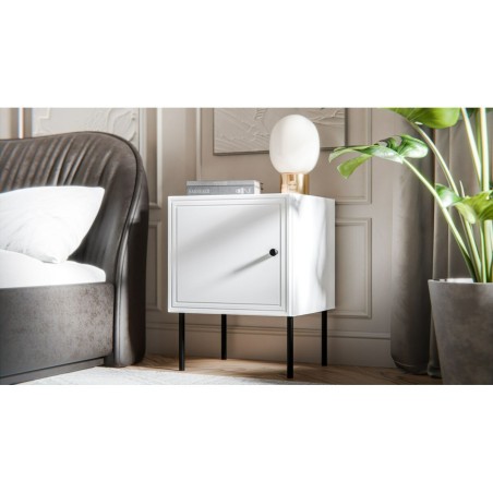 Comodino Cama Meble PALAZZO 400030 Bianco Nero
