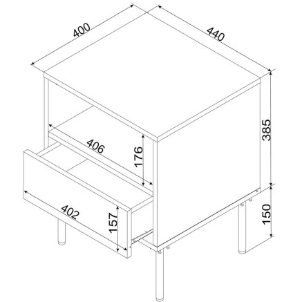 Nachttisch Cama Meble TRESSE 400091 grün 2