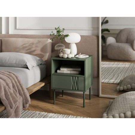 Mesita de Noche Cama Meble TRESSE 400091 Verde