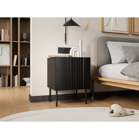 Table de Nuit Cama Meble ISLA 400068 Noir