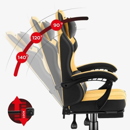 Chaise de jeu Huzaro HZ-FORCE 3.7 YELLOW Jaune Noir 2