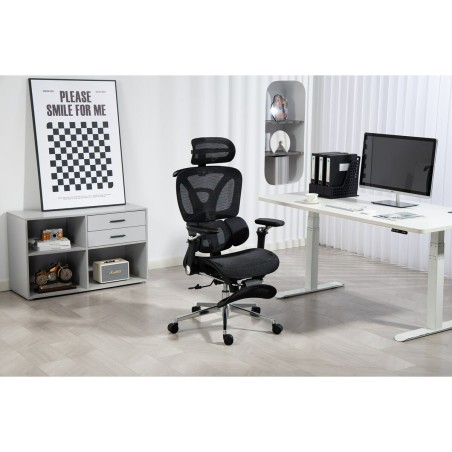 Sedia da Ufficio Activejet YK848 BK Nero Argentato 1 Pezzi