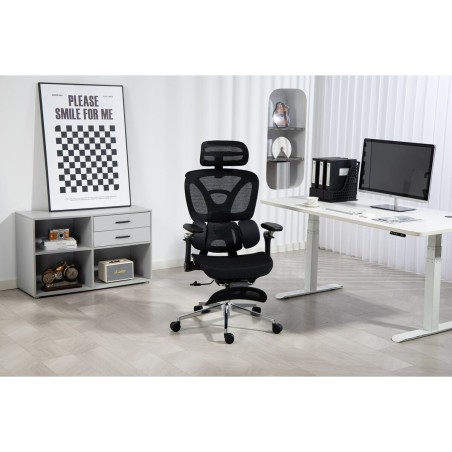 Sedia da Ufficio Activejet YK848 BK Nero Argentato 1 Pezzi