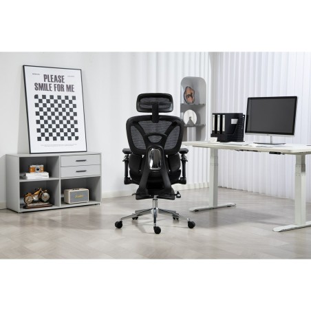 Sedia da Ufficio Activejet YK848 BK Nero Argentato 1 Pezzi