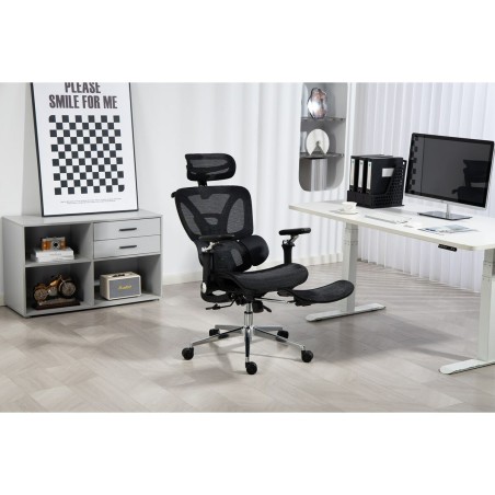 Sedia da Ufficio Activejet YK848 BK Nero Argentato 1 Pezzi