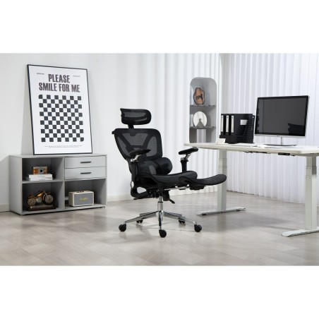 Sedia da Ufficio Activejet YK848 BK Nero Argentato 1 Pezzi