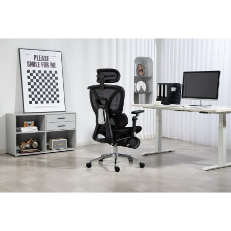 Sedia da Ufficio Activejet YK848 BK Nero Argentato 1 Pezzi