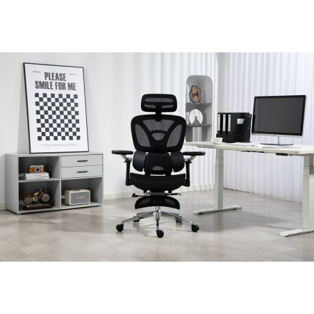 Sedia da Ufficio Activejet YK848 BK Nero Argentato 1 Pezzi