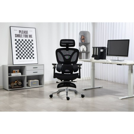 Sedia da Ufficio Activejet YK848 BK Nero Argentato 1 Pezzi