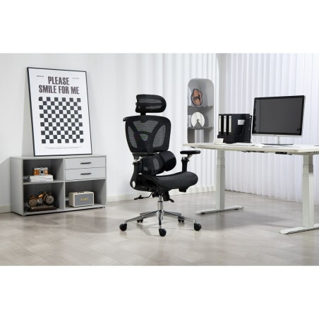 Sedia da Ufficio Activejet YK848 BK Nero Argentato 1 Pezzi