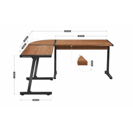 Schreibtisch Mark Adler MA-LEADER 5.5 WN Schwarz Bronze 147 x 74 x 112