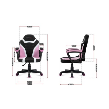 Gaming stoel Huzaro HZ-Ranger 1.0 pink mesh Zwart/Roze Kinderen