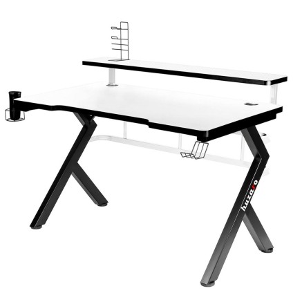 Bureau Gaming Huzaro HZ-Hero 5.0 White Wit Zwart Koolstofvezel 120 x 6 2